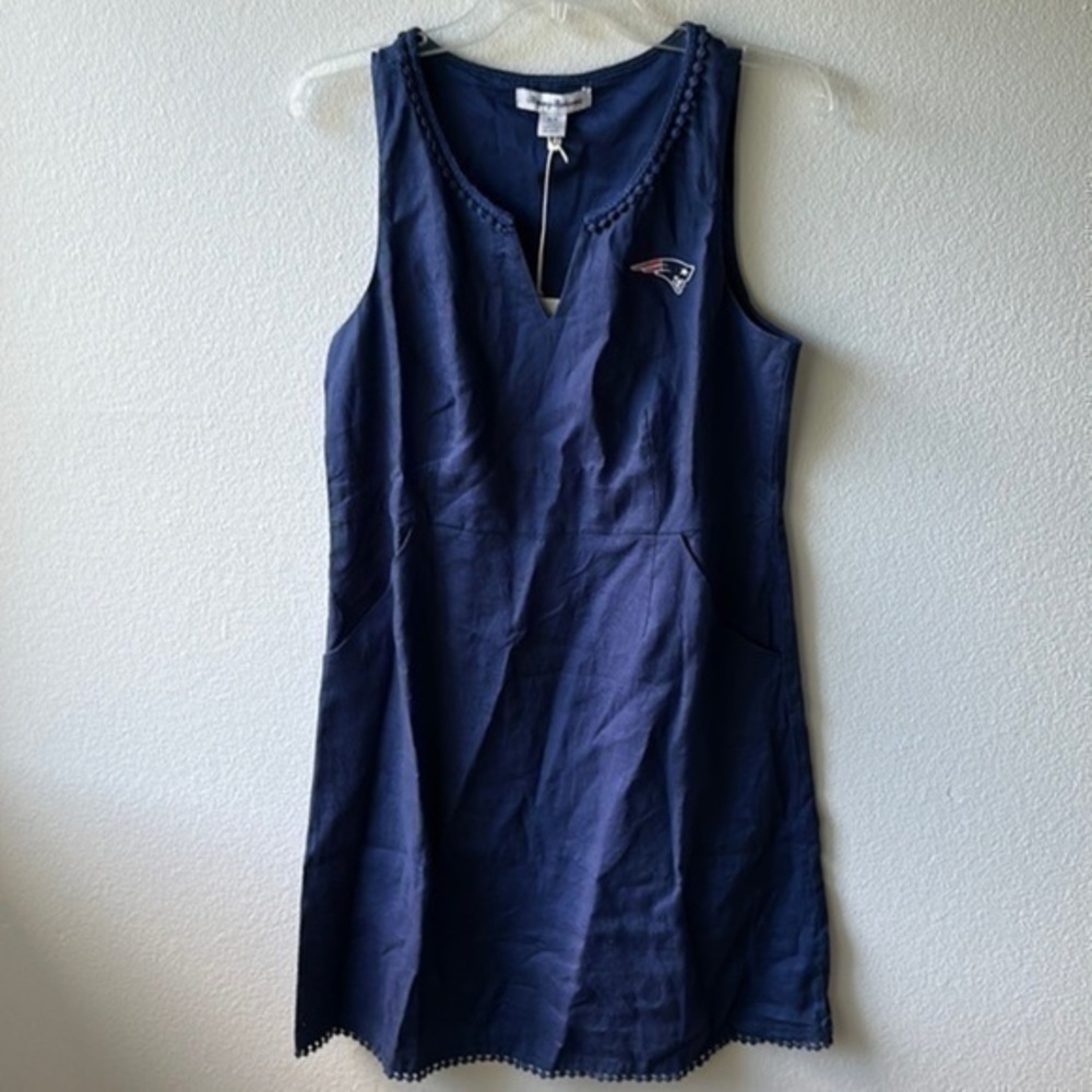 NWT NFL dress New England Patriots size Small Tommy Bahama linen navy dress